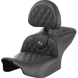 Σέλα RoadSofa - με πλάτη - Lattice Stitch - γκρι ραφή SADDLEMEN 823-07-182B2