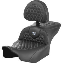 Σέλα RoadSofa - με πλάτη - honeycomb - ασημένιες ραφές SADDLEMEN 823-07-189B5 Σέλα RoadSofa - με πλάτη - honeycomb - ασημένιες ραφές SADDLEMEN 823-07-189B5