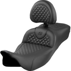 Σέλα Roadsofa Extended Reach - Dragon Scale Stitch - μαύρη ραφή - με πλάτη SADDLEMEN 808-07B-209B0
