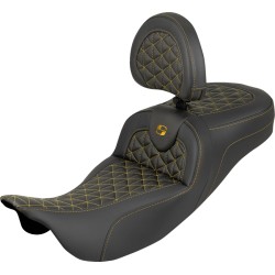 Κάθισμα RoadSofa Tri Gripper - κανονικό εύρος - χρυσή ραφή - χωρίς πλάτη SADDLEMEN 808-07B-211B7