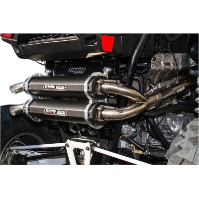Διπλό σύστημα εξάτμισης αλουμινίου μαύρο TRINITY RACING TR-4153D-BK
