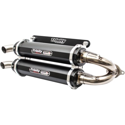 Διπλή εξάτμιση slip-on μαύρη TRINITY RACING TR-4152S-BK