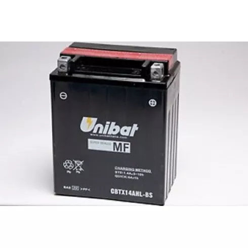 Μπαταρία μοτοσυκλέτας Unibat 12 Ah, 12 V - CBTX14AHL-BS Μπαταρία μοτοσυκλέτας Unibat 12 Ah, 12 V - CBTX14AHL-BS
