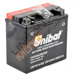 Μπαταρία μοτοσυκλέτας Unibat 12 Ah, 12 V - CBTX14-BS
