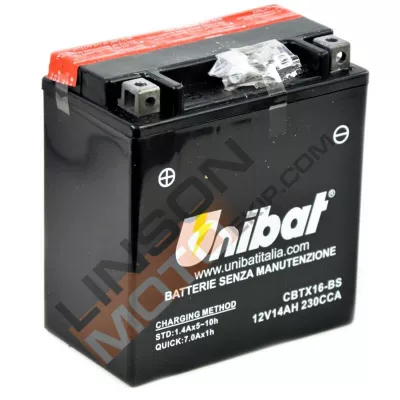 Μπαταρία μοτοσυκλέτας Unibat 14 Ah, 12 V - CBTX16-BS