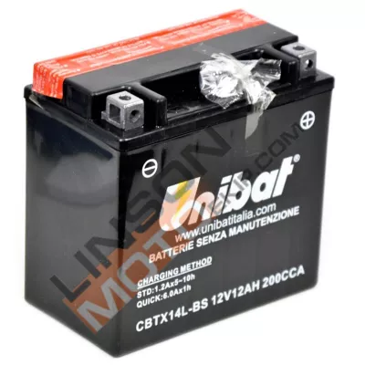 Μπαταρία μοτοσυκλέτας Unibat 12 Ah, 12 V - CBTX14L-BS