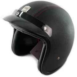 Δερμάτινο κράνος μηχανής HF BLACK Δερμάτινο κράνος μηχανής HF BLACK