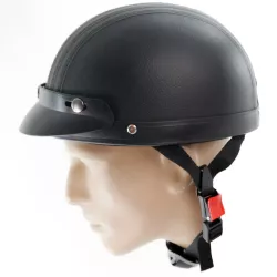 Κοφτό κράνος μηχανής RETRO LEATHER BLACK Κοφτό κράνος μηχανής RETRO LEATHER BLACK