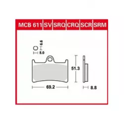 Τακάκια μοτοσυκλέτας TRW MCB611SRM Τακάκια μοτοσυκλέτας TRW MCB611SRM