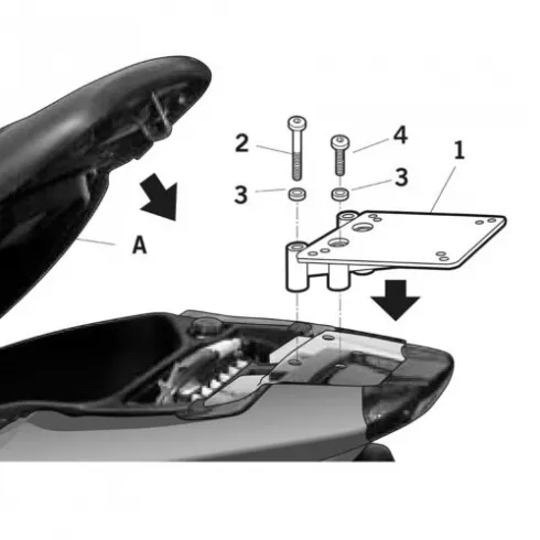 Σχάρα για κεντρική βαλίτσα SHAD V0NR55ST Σχάρα για κεντρική βαλίτσα SHAD V0NR55ST