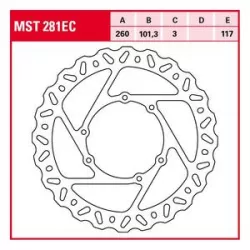Δισκόπλακα εμπρός TRW-LUCAS MST281EC
