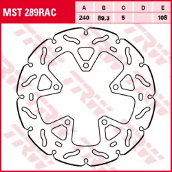 Πίσω δισκόπλακα μοτοσυκλέτας TRW-LUCAS MST289RAC