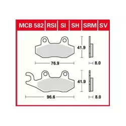 Τακάκια μοτοσυκλέτας TRW MCB582SI Τακάκια μοτοσυκλέτας TRW MCB582SI
