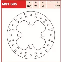 Πίσω δισκόπλακα μοτοσυκλέτας TRW-LUCAS MST385 Πίσω δισκόπλακα μοτοσυκλέτας TRW-LUCAS MST385