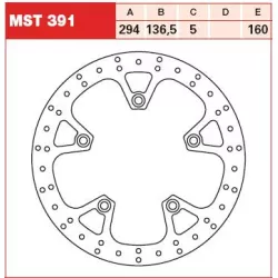 Πίσω δισκόπλακα μοτοσυκλέτας TRW-LUCAS MST391