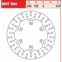 Δισκόπλακα εμπρός TRW-LUCAS MST394