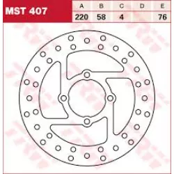 Πίσω δισκόπλακα μοτοσυκλέτας TRW-LUCAS MST407