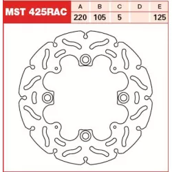 Πίσω δισκόπλακα μοτοσυκλέτας TRW-LUCAS MST425RAC Πίσω δισκόπλακα μοτοσυκλέτας TRW-LUCAS MST425RAC