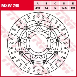 Δισκόπλακα εμπρός TRW-LUCAS MSW240 Δισκόπλακα εμπρός TRW-LUCAS MSW240