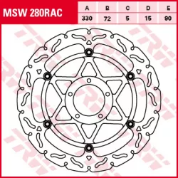 Δισκόπλακα εμπρός TRW-LUCAS MSW280RAC Δισκόπλακα εμπρός TRW-LUCAS MSW280RAC