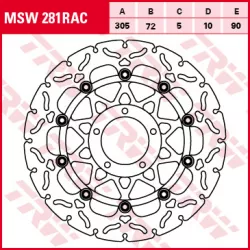 Δισκόπλακα εμπρός TRW-LUCAS MSW281RAC Δισκόπλακα εμπρός TRW-LUCAS MSW281RAC