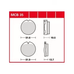 Τακάκια μοτοσυκλέτας TRW MCB35