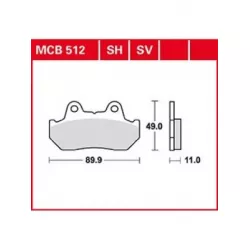 Τακάκια μοτοσυκλέτας TRW MCB512 Τακάκια μοτοσυκλέτας TRW MCB512