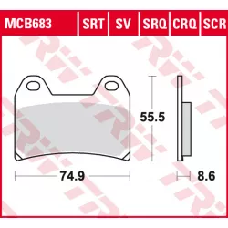Τακάκια μοτοσυκλέτας TRW MCB683SCR Τακάκια μοτοσυκλέτας TRW MCB683SCR