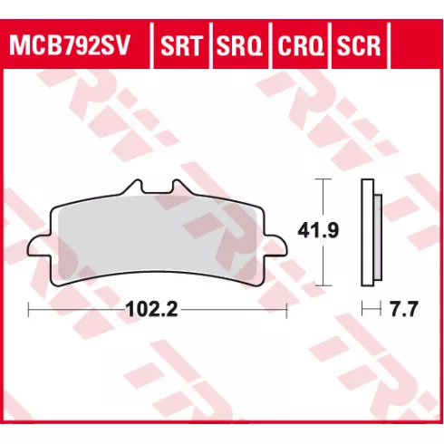Τακάκια μοτοσυκλέτας TRW MCB792CRQ Τακάκια μοτοσυκλέτας TRW MCB792CRQ
