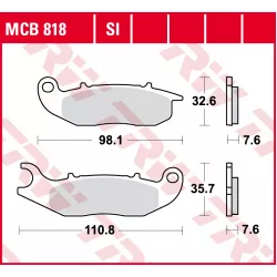 Τακάκια μοτοσυκλέτας TRW MCB818SI Τακάκια μοτοσυκλέτας TRW MCB818SI
