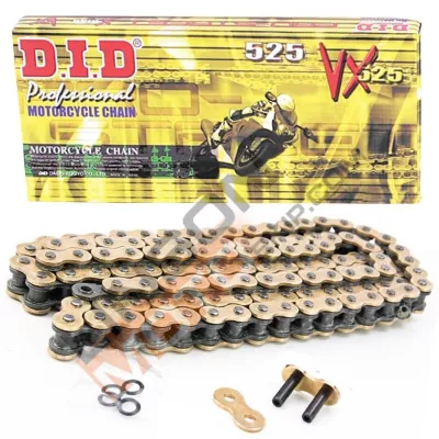 Αλυσίδα κίνησης DID 525VX GOLD&BLACK 104L
