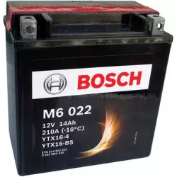 Μπαταρία μοτοσυκλέτας BOSCH M6 12V YTX16-BS Μπαταρία μοτοσυκλέτας BOSCH M6 12V YTX16-BS