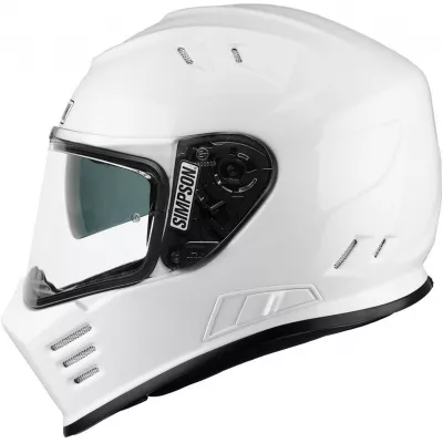 Κράνος μηχανής SIMPSON VENOM SOLID GLOSS WHITE FULL FACE