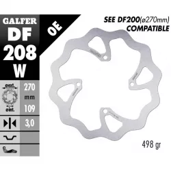 Δισκόπλακα μοτοσυκλέτας εμπρός Galfer WAVE FIXED OVERSIZE 270x3mm DF208W Δισκόπλακα μοτοσυκλέτας εμπρός Galfer WAVE FIXED OVERSIZE 270x3mm DF208W