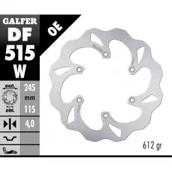 Πίσω δισκόπλακα μοτοσυκλέτας Galfer WAVE FIXED 245x4mm DF515W