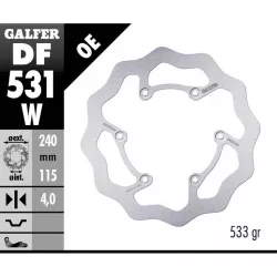 Πίσω δισκόπλακα μοτοσυκλέτας Galfer WAVE FIXED 240x4mm DF531W Πίσω δισκόπλακα μοτοσυκλέτας Galfer WAVE FIXED 240x4mm DF531W