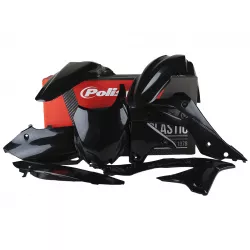 Κιτ πλαστικών MX POLISPORT για Kawasaki KX250-2013-16 ΜΑΥΡΟ