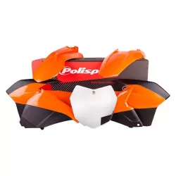 Κιτ πλαστικών MX / Enduro Replica POLISPORT για KTM SX / SX-F / XC / XC-F-2013-15 ΠΟΡΤΟΚΑΛΙ/ΑΣΠΡΟ