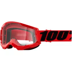 Μάσκα μηχανής motocross 100% STRATA2 RED-CLEAR Μάσκα μηχανής motocross 100% STRATA2 RED-CLEAR