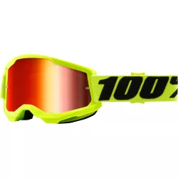 Μάσκα μηχανής motocross 100% STRATA2 YELLOW-MIRROR RED Μάσκα μηχανής motocross 100% STRATA2 YELLOW-MIRROR RED