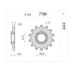 Γρανάζι κίνησης εμπρός TROFEO 367194Z13 Γρανάζι κίνησης εμπρός TROFEO 367194Z13