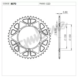 Γρανάζι πίσω κίνησης TROFEO 368070152 ΜΠΛΕ Γρανάζι πίσω κίνησης TROFEO 368070152 ΜΠΛΕ