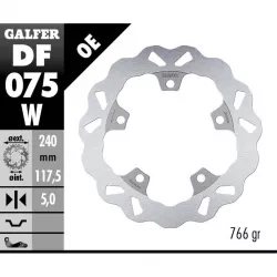 Πίσω δισκόπλακα μοτοσυκλέτας Galfer WAVE FIXED 240x5mm DF075W Πίσω δισκόπλακα μοτοσυκλέτας Galfer WAVE FIXED 240x5mm DF075W