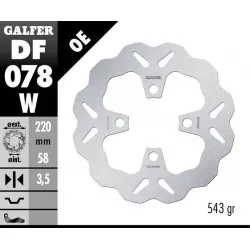 Δισκόπλακα μοτοσυκλέτας εμπρός Galfer WAVE FIXED 220x3,5mm DF078W