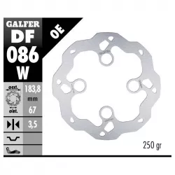 Δισκόπλακα μοτοσυκλέτας εμπρός Galfer WAVE FIXED 183.8x3mm DF086W