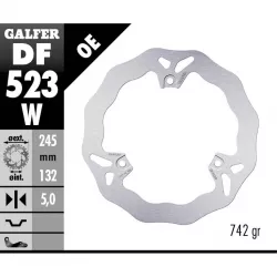 Πίσω δισκόπλακα μοτοσυκλέτας Galfer WAVE FIXED 245x5mm DF523W