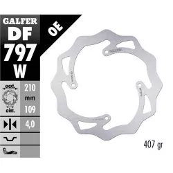 Πίσω δισκόπλακα μοτοσυκλέτας Galfer WAVE FIXED 210x4mm DF797W