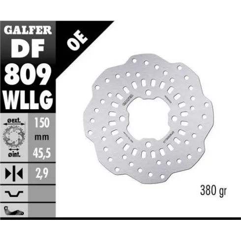 Πίσω δισκόπλακα μοτοσυκλέτας Galfer WAVE FIXED FULL TYPE 150x2.9mm DF809WLLG Πίσω δισκόπλακα μοτοσυκλέτας Galfer WAVE FIXED FULL TYPE 150x2.9mm DF809WLLG