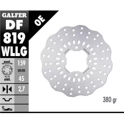 Πίσω δισκόπλακα μοτοσυκλέτας Galfer WAVE FIXED FULL TYPE 159.5x3mm DF819WLLG
