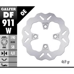 Πίσω δισκόπλακα μοτοσυκλέτας Galfer WAVE FIXED 190x4mm DF911W